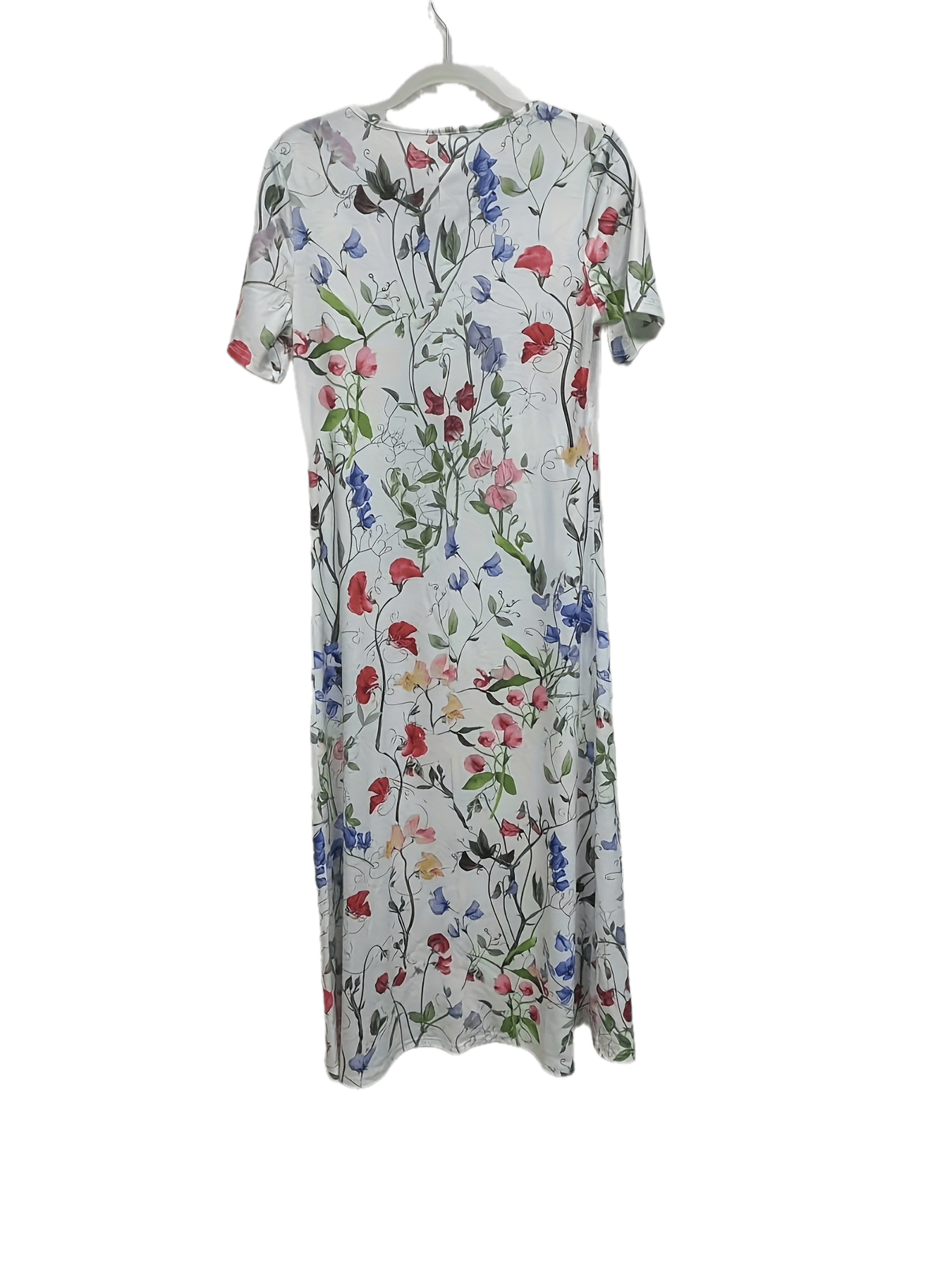 Women'S Elegant Floral Print Dress - Sleeveless, A-Line, White with Colorful Flowers, Perfect for All Seasons, Casual to Formal Wear, Casual Dressing | Floral Print Dress | Sleeveless Dress