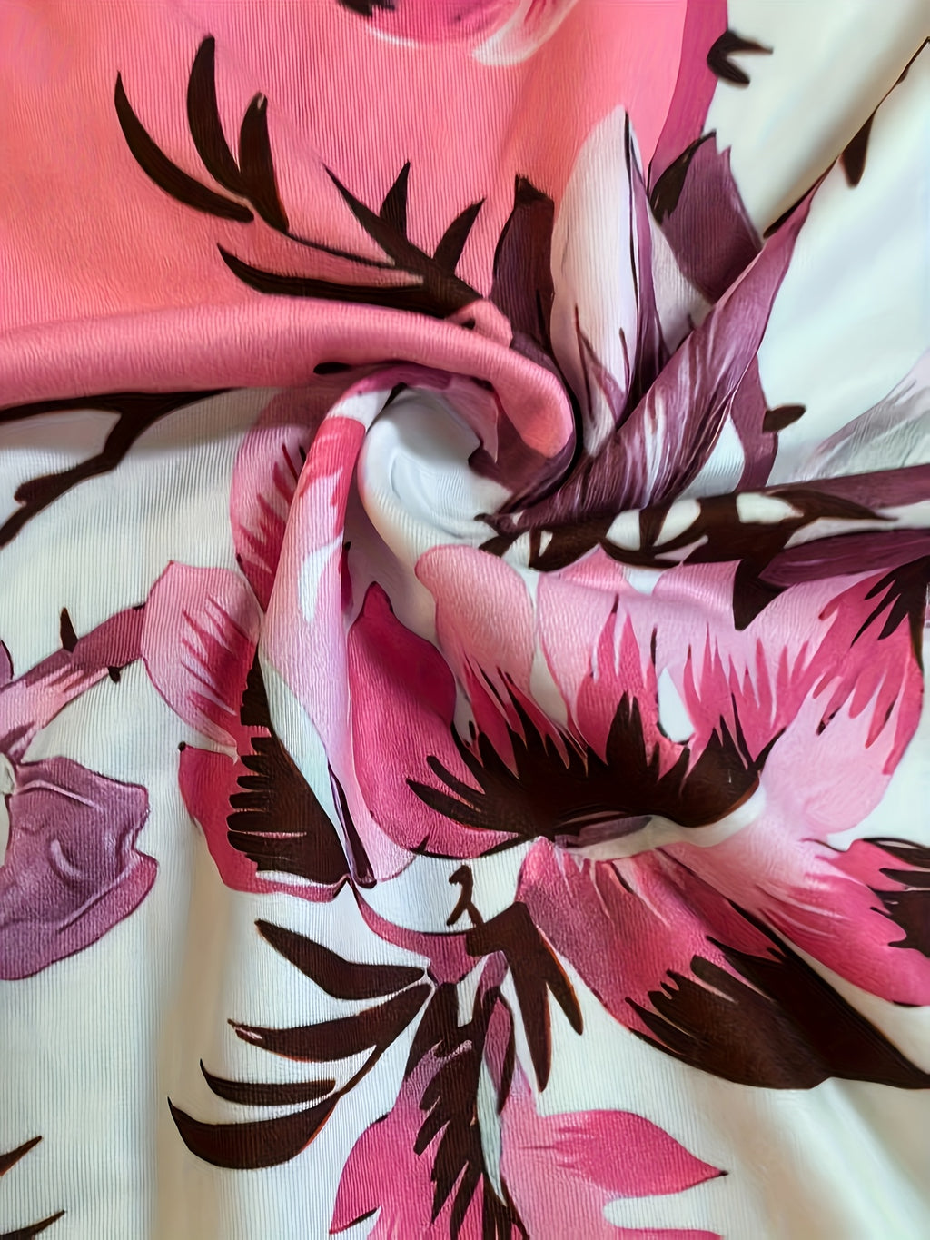 [Floral Print Dress] Elegant Floral Print Dress | Women's Pink Sleeveless Dress with Tie Waist - Lightweight Polyester, All-Season Fashion, Casual to Formal Attire