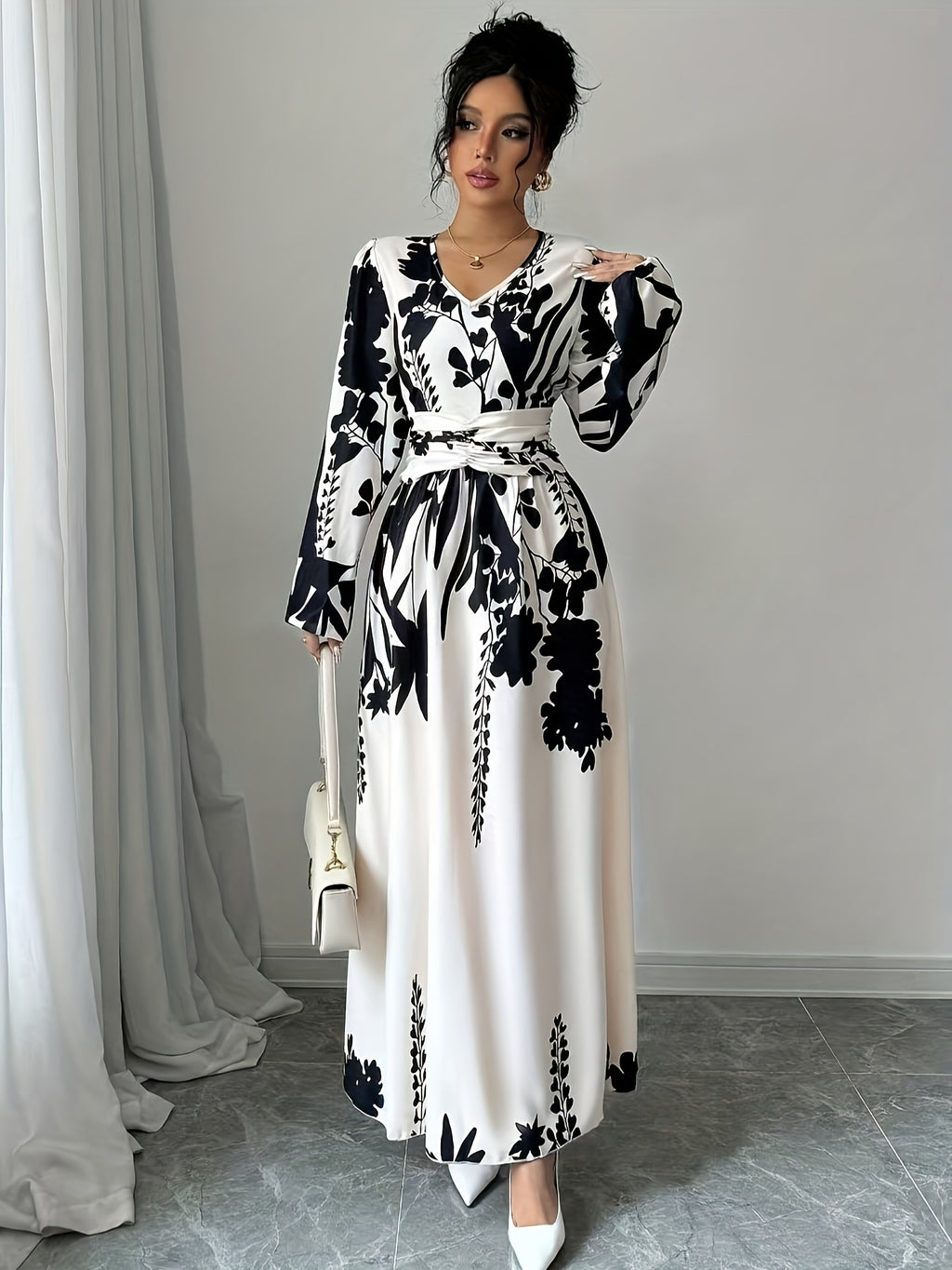 Women's Floral Print Wrap Dress