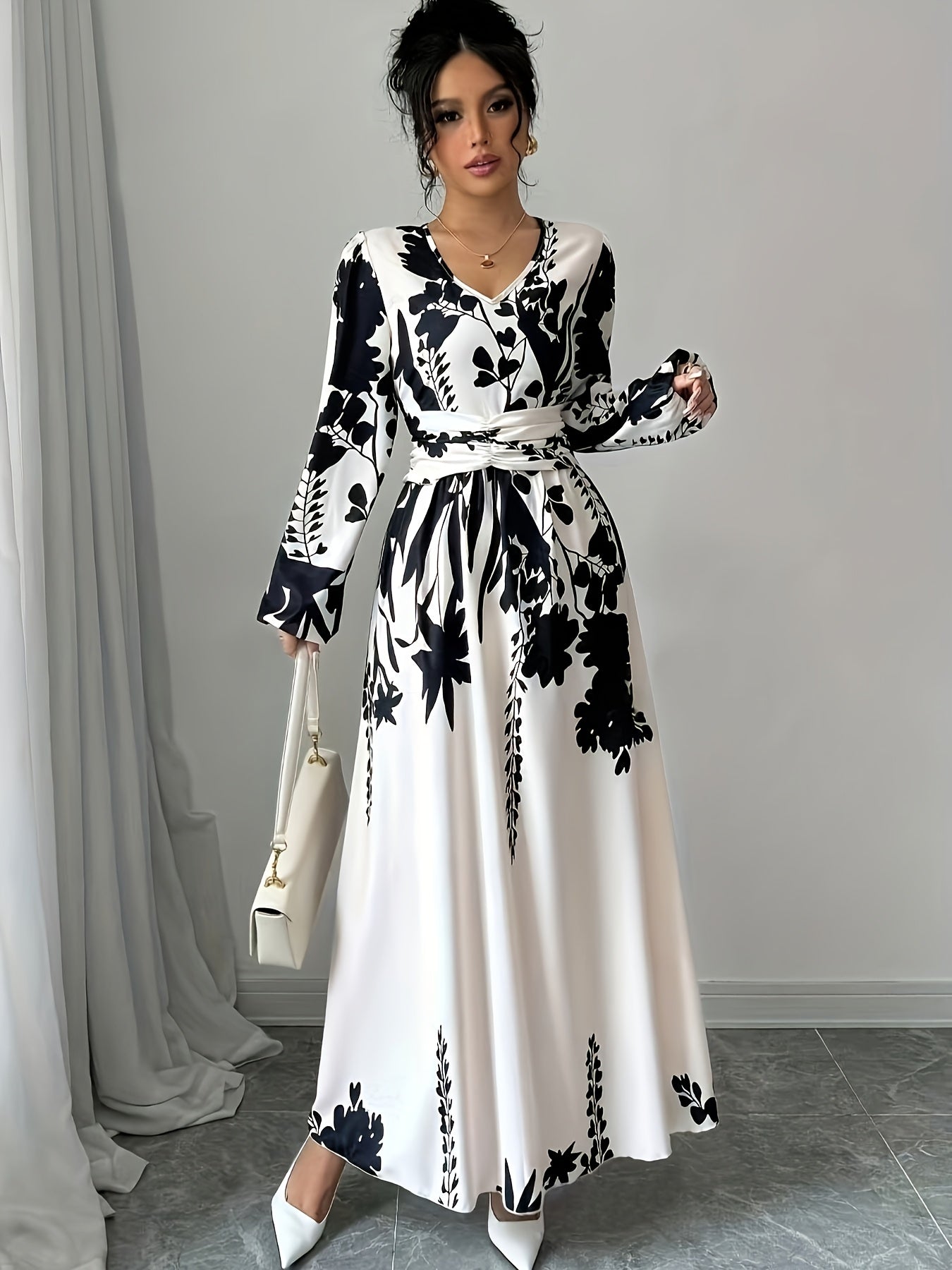 Women's Floral Print Wrap Dress