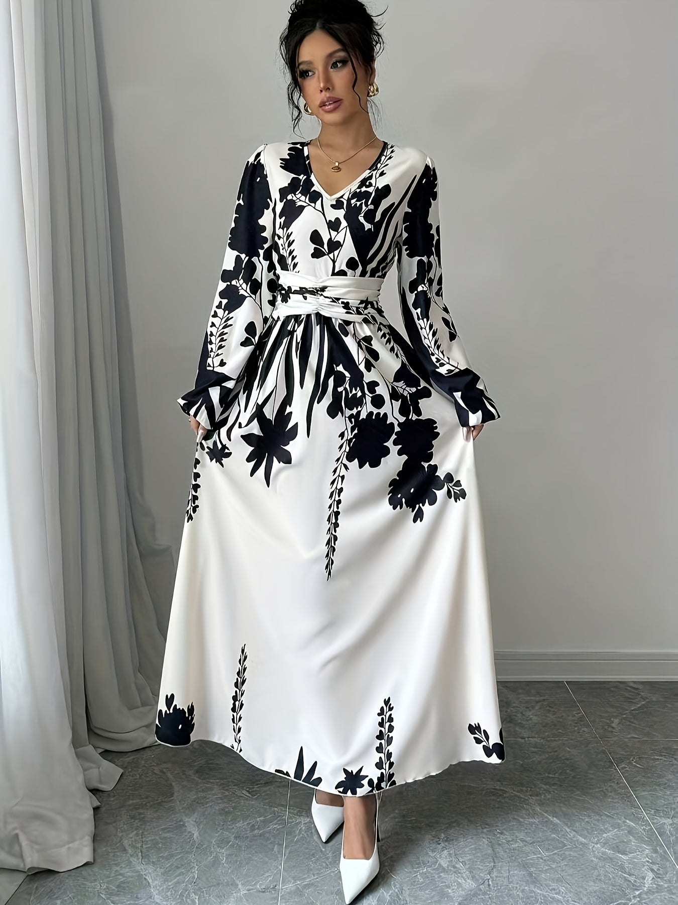 Women's Floral Print Wrap Dress