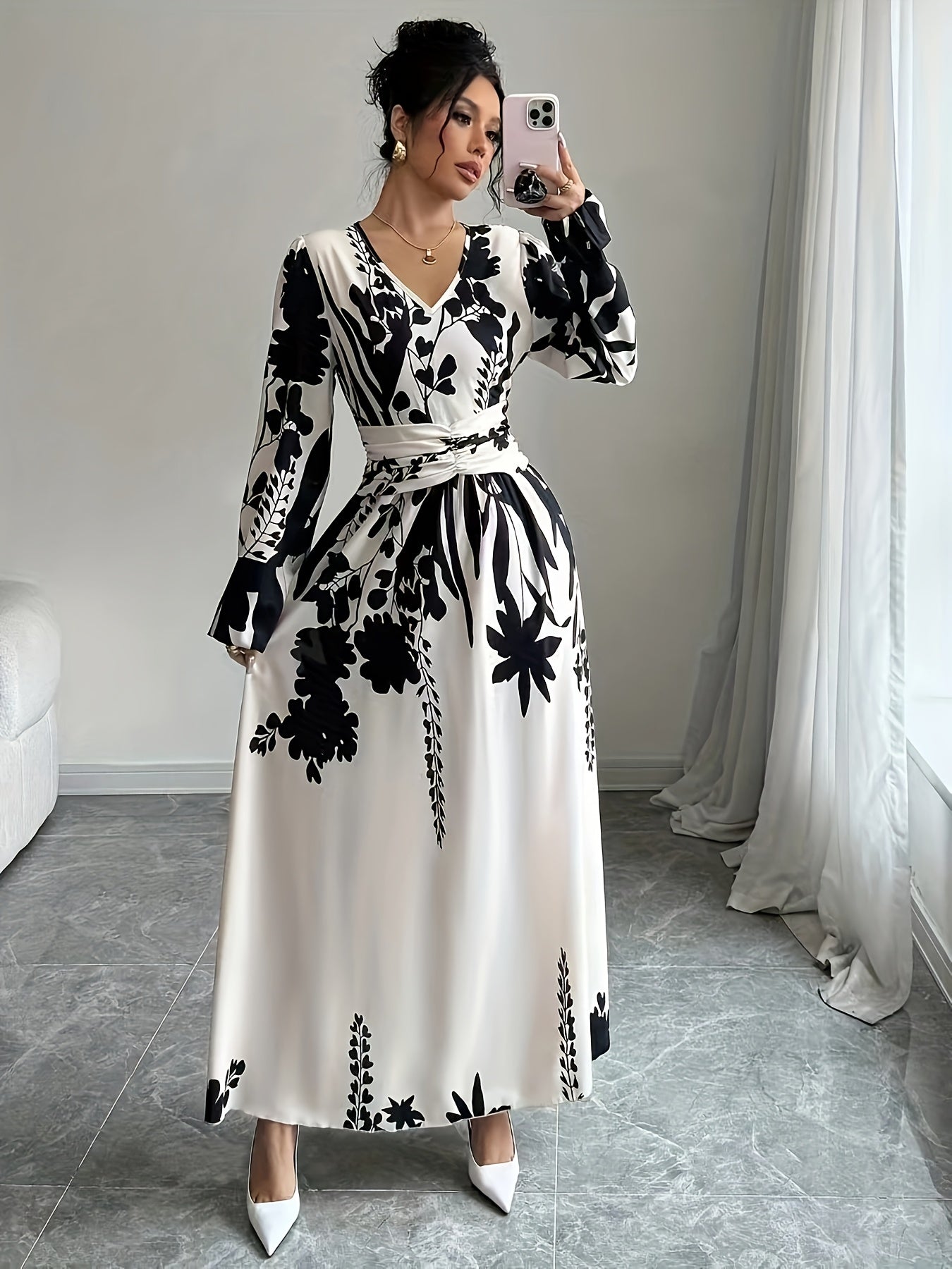 Women's Floral Print Wrap Dress